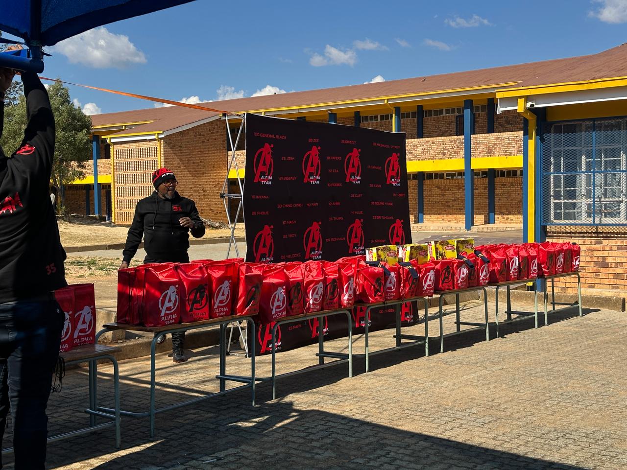Setting up at the school