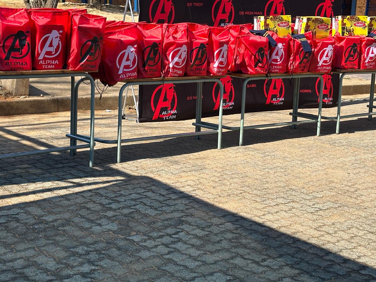 Alpha Team packs ready to go